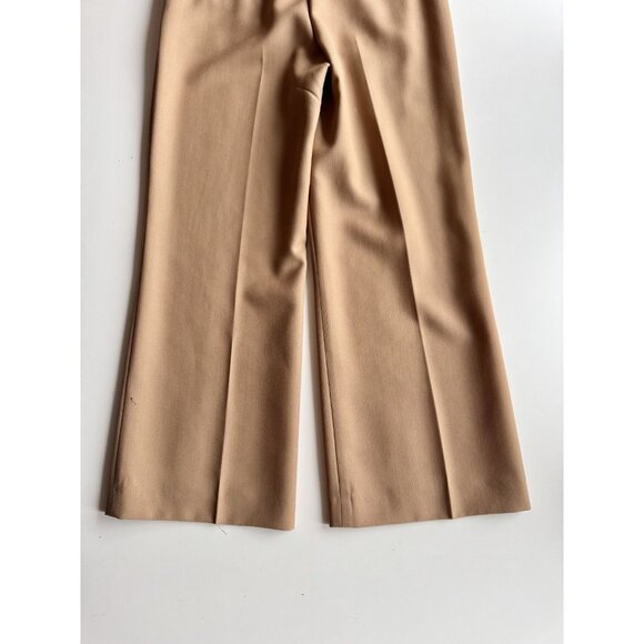 JUDITH & CHARLES Tan 100% Wool Tailored Basketweave Trouser Pants, Size 0 - Picture 12 of 15